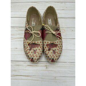 Goby Size 41 10.5/11 Ladybug Ballerina Shoes Leather Floral Polka Dot Flats Rare